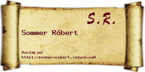 Sommer Róbert névjegykártya